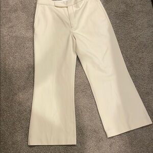 Massimo Dutti Cream Wide-Leg Pants‎